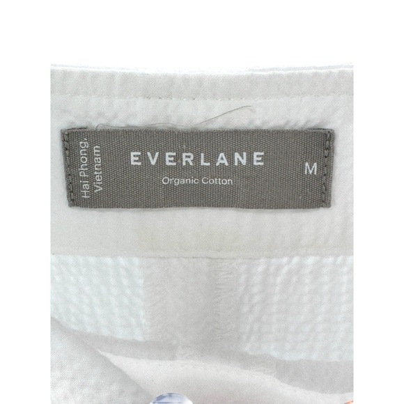 Everlane White Seersucker Midi Dress M Cotton‎ Sleeveless Resort Wear Vacation - Picture 7 of 9